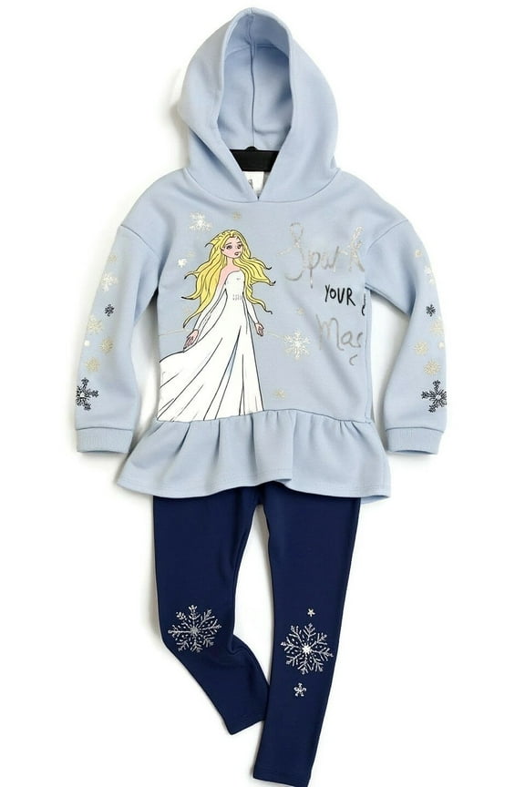 Disney Frozen Girls Hoodie Sweatshirt and Legging Pants Set for Toddler and Little Kids Elsa Anna