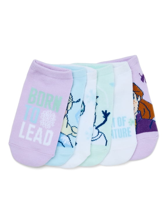 Frozen Girls No-Show Socks, 6-Pack, Sizes S-L