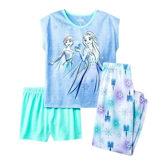Disney Frozen Girls Pajama, 3 Piece Sleepwear Set, Frozen, Size: 10
