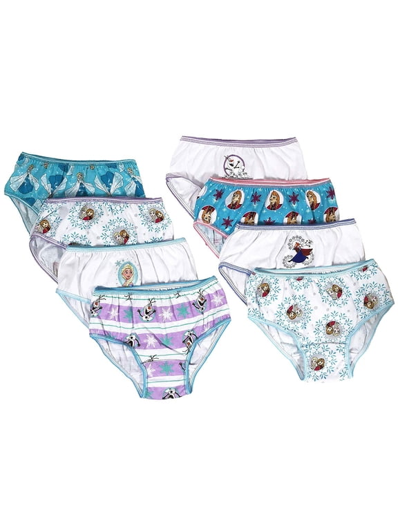 Disney Frozen Girls Panties Underwear - 8-Pack Toddler/Little Kid/Big Kid Size Briefs Princess Elsa Anna