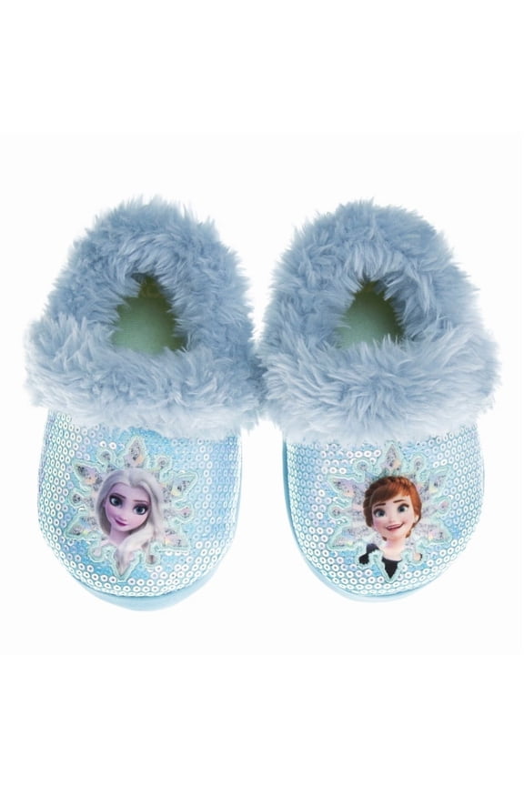 Frozen Girls Slippers Soft And Warm, Comfortable And Light (Toddler Little Kids), Blue, Size: 506