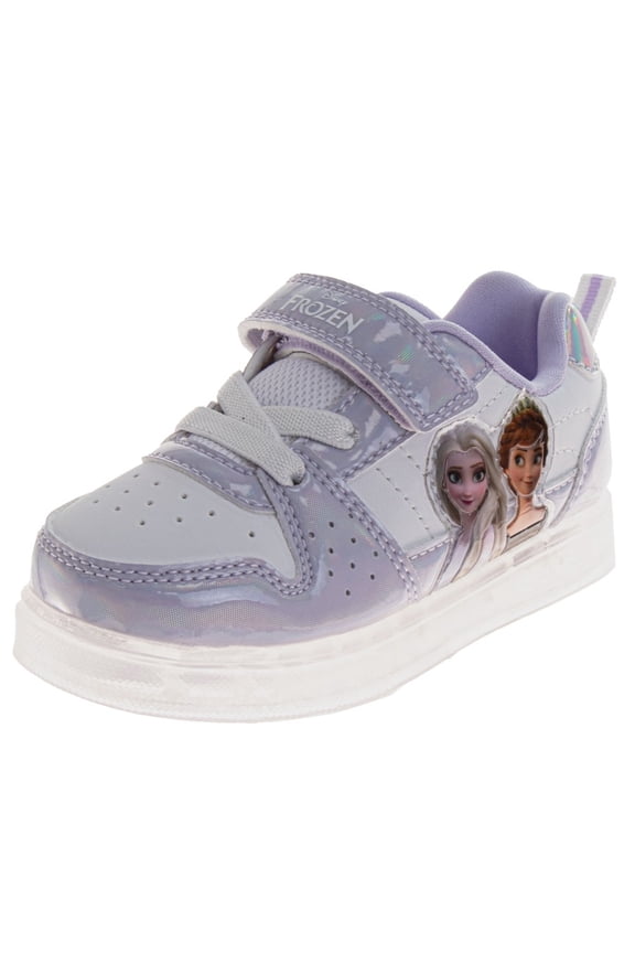 Disney Frozen Girls Sneakers with Elsa And Anna Design (Toddler Little Kids), Purple White, Size: 12