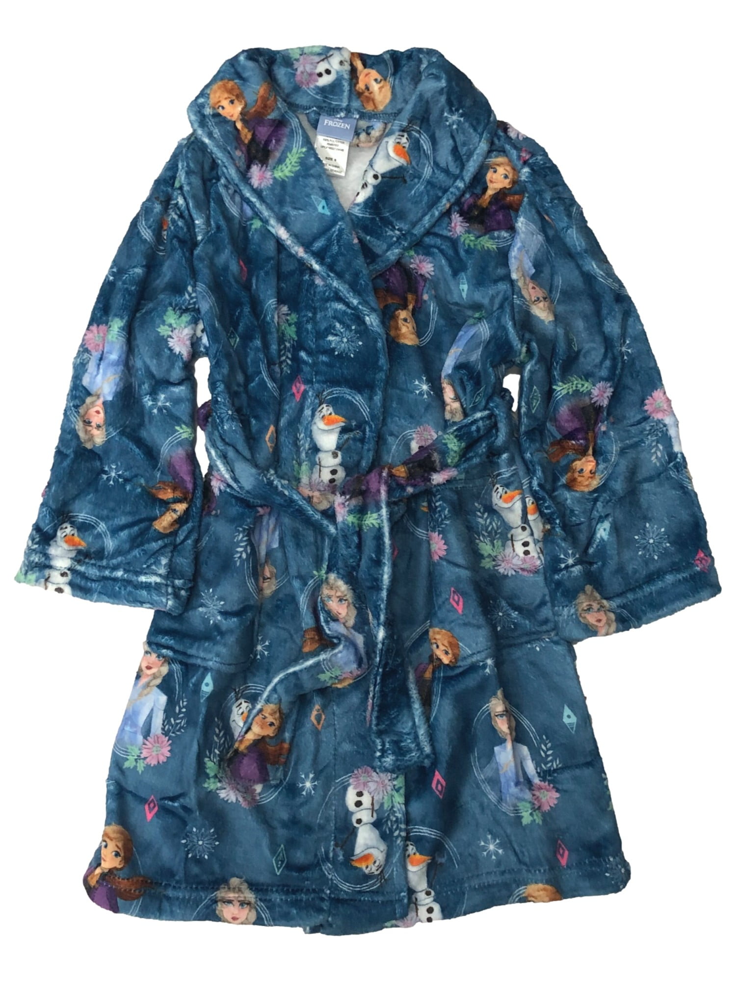 Disney Characters Robe Disney Frozen Girls Soft Blue Elsa Anna & Olaf Robe House Coat Pajama 8 ...