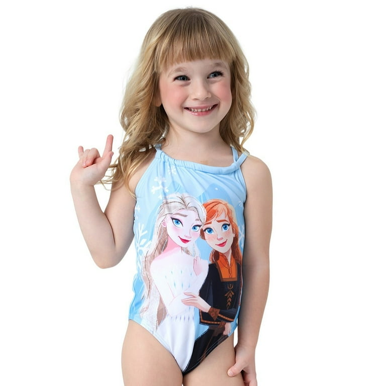 Disney Frozen Girls Swimsuit, Elsa Anna One-Piece Bathing Suit