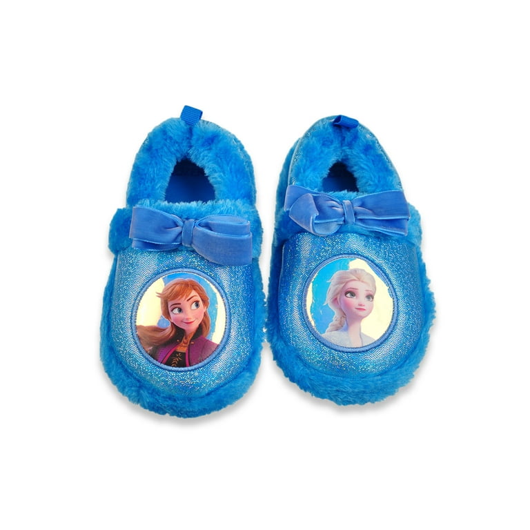 Disney Frozen Girls Slippers Blue 5 6 Toddler