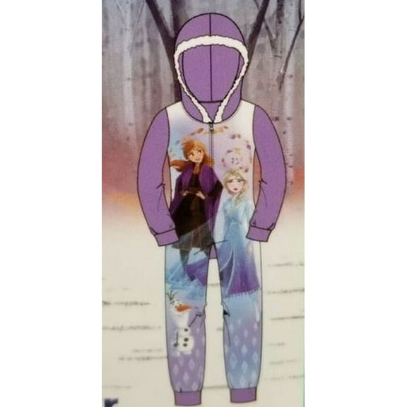 Disney Frozen II Anna, Elsa and Olaf Hooded Blanket Pajama Sleeper, Size 8