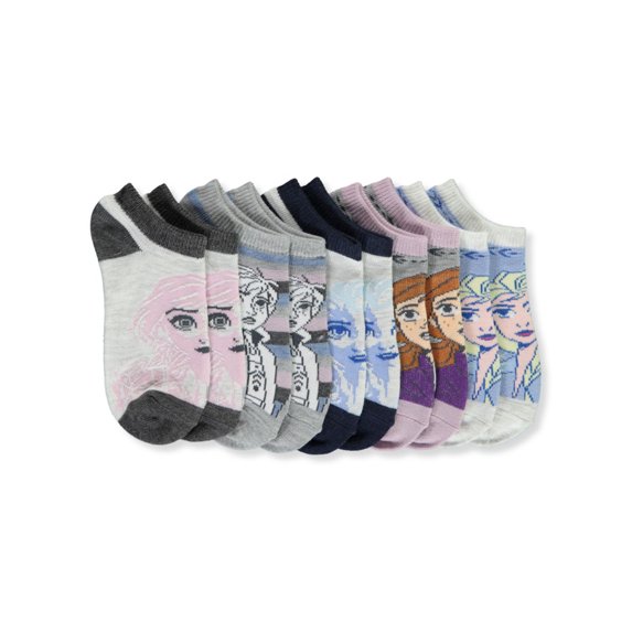 Disney Frozen II Girls' Shadowed 5-Pack Ankle Socks (Little Girls)