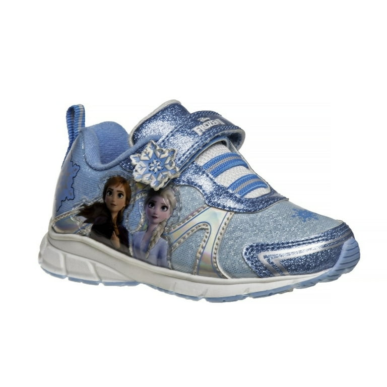 Disney Frozen II Girls Sneakers w two white lights Blue Size 10
