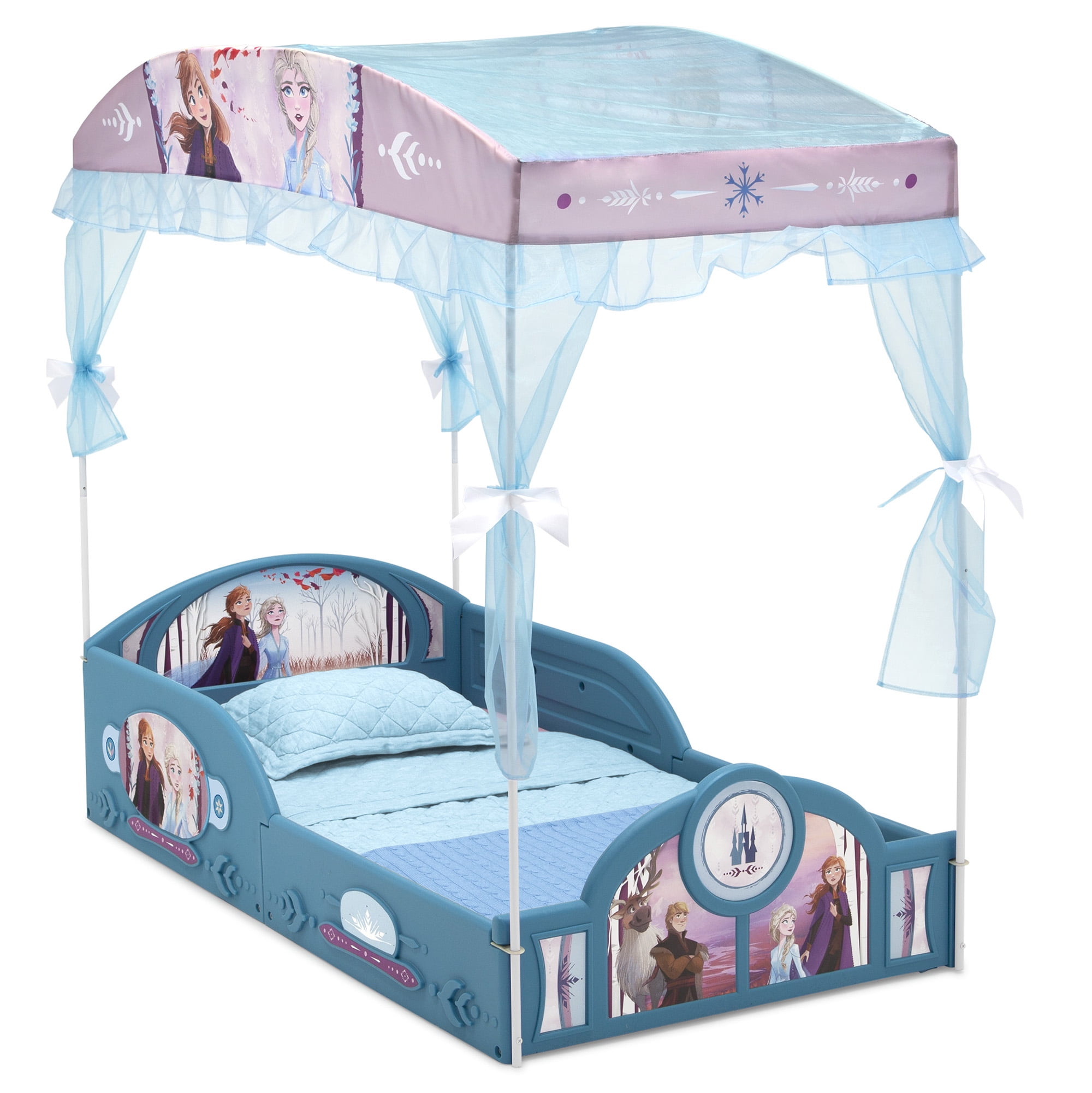 Afscheid scannen Verdragen Disney Frozen II Plastic Sleep and Play Toddler Bed with Canopy by Delta  Children - Walmart.com