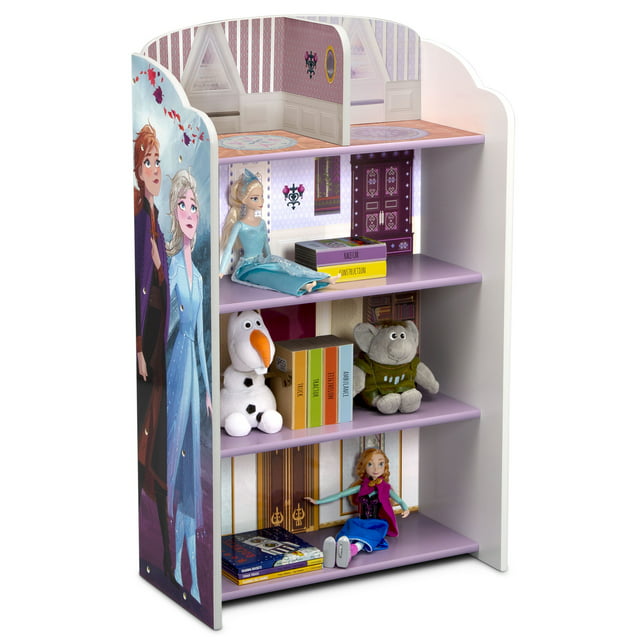 Disney Frozen II Wooden Playhouse 4-Shelf Bookcase for Kids by Delta Children, Greenguard Gold Certified
