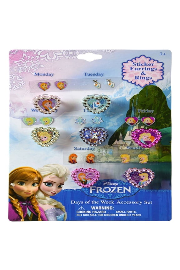 Disney Frozen Jewelry 7 Day Ring & Earring Set