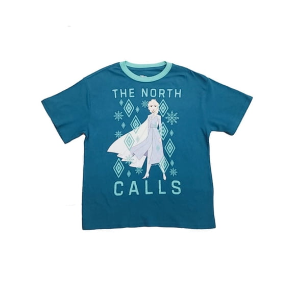 Disney Frozen Junior Womens Blue Elsa Anna T-Shirt The North Calls Tee XX-Large