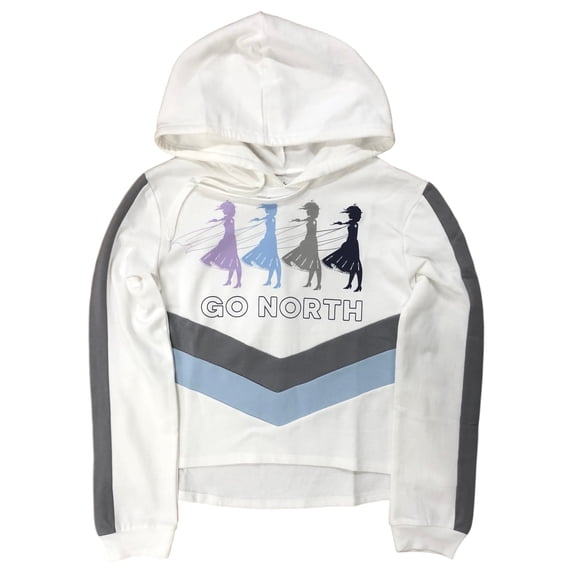 Disney Frozen Juniors Womens White Go North Elsa Hoodie Sweatshirt XL (15/17)