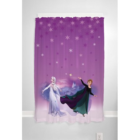Frozen Kids Bedroom Microfiber Window Curtain Set, 2 Panels, 63" Length