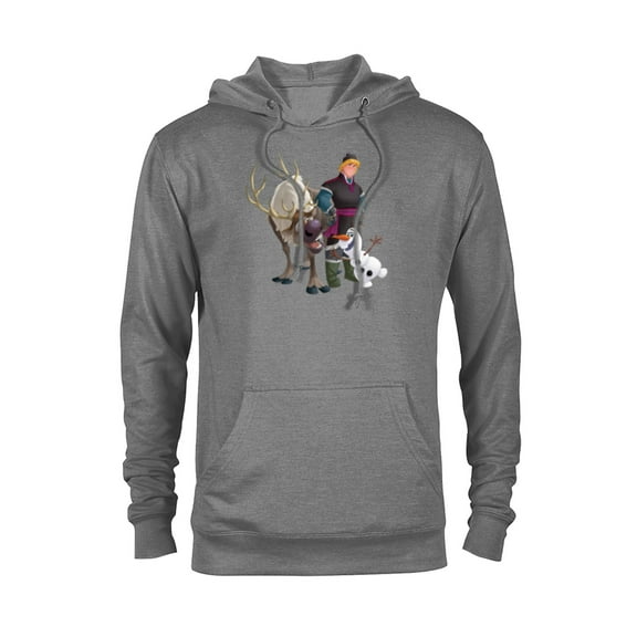 Disney Frozen Kristoff Olaf Sven T-Shirt - Pullover Hoodie for Adults - Customized-Graphite Heather