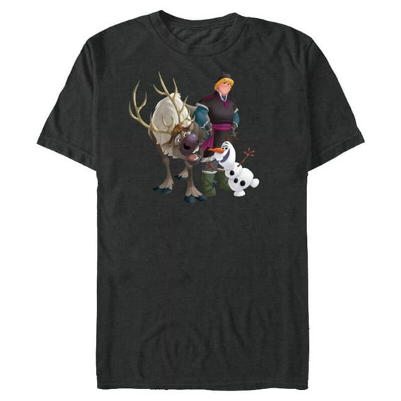 Disney Frozen Kristoff Olaf Sven T-Shirt- Short Sleeve Blended T-Shirt for Adults - Customized-Dark Heather