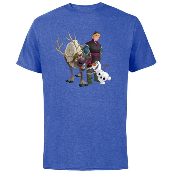 Disney Frozen Kristoff Olaf Sven T-Shirt - Short Sleeve Cotton T-Shirt for Adults - Customized-Royal Heather