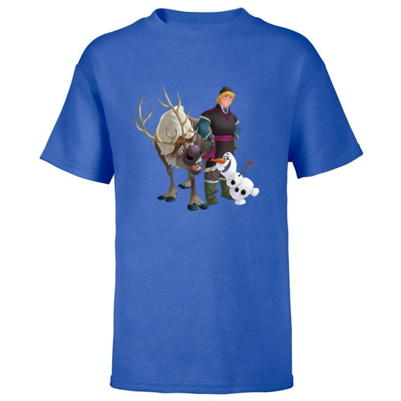 Disney Frozen Kristoff Olaf Sven T-Shirt - Short Sleeve T-Shirt for Kids - Customized-Royal