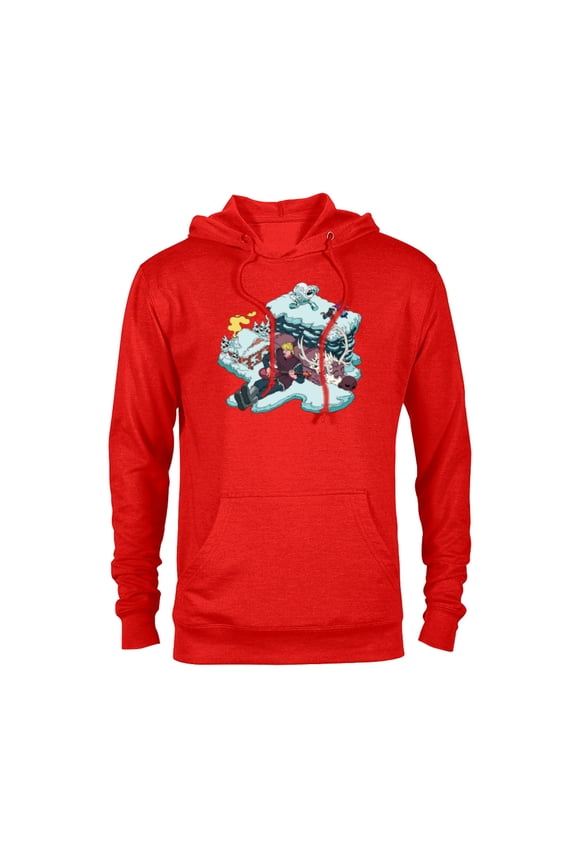 Frozen Kristoff, Sven, Anna & Marshmallow - Pullover Hoodie for Adults - Customized-Red