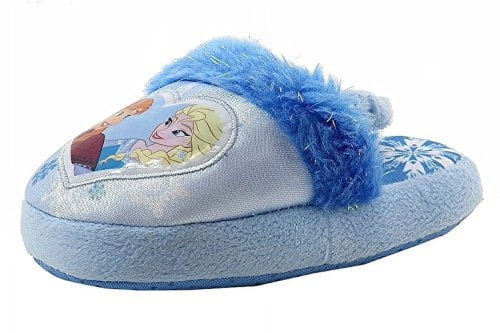 Disney Frozen Little Girls Anna & Elsa Slippers Light Blue (Small