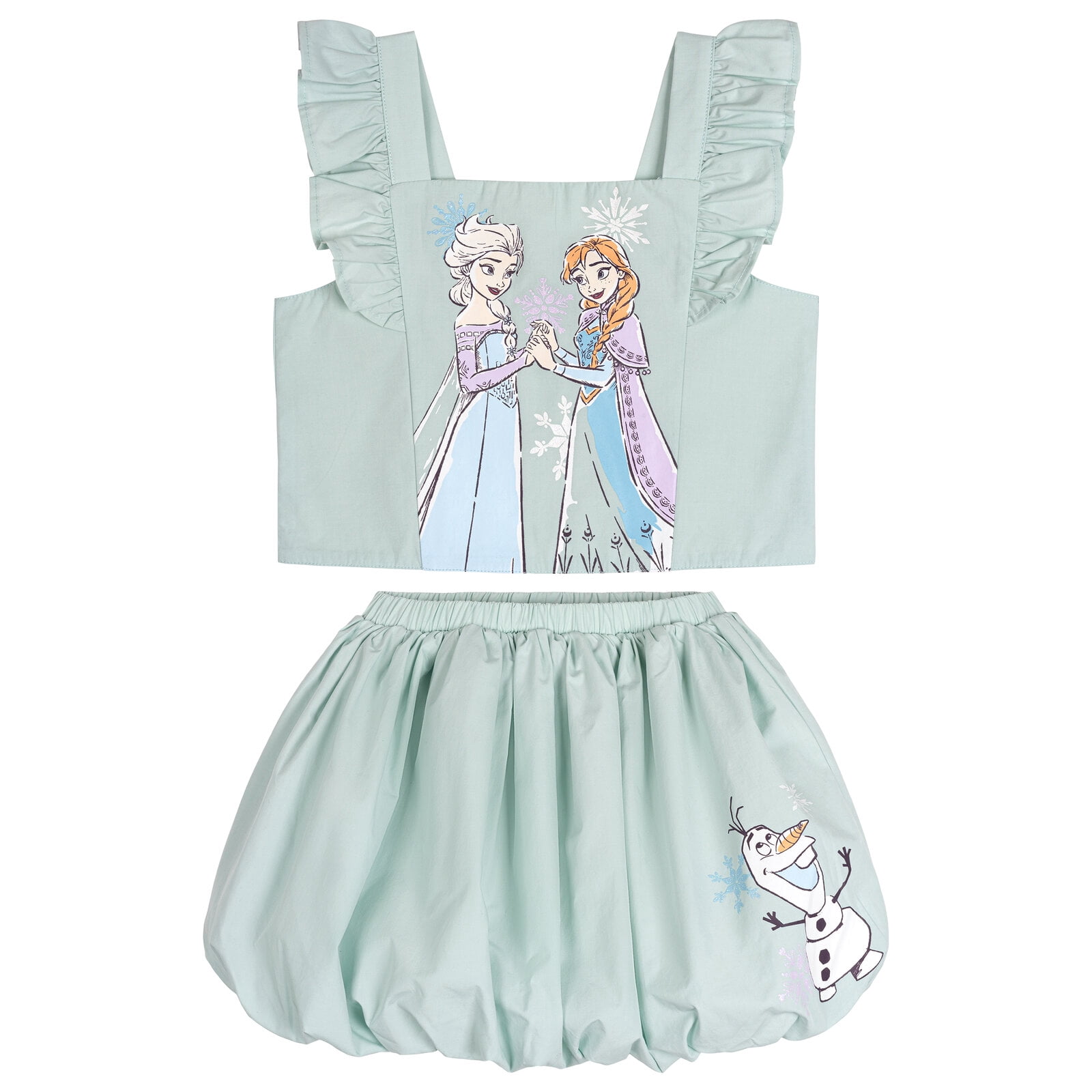 Elsa Tank Disney Frozen Little Girls' Woven Tank Top and Bubble Skort Set Surf ...