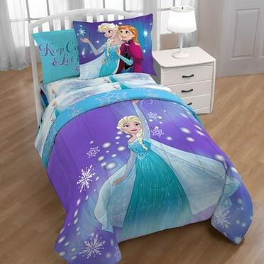 Disney Frozen Magical Winter 7 Piece Full Size Kids Bed Set with Shams