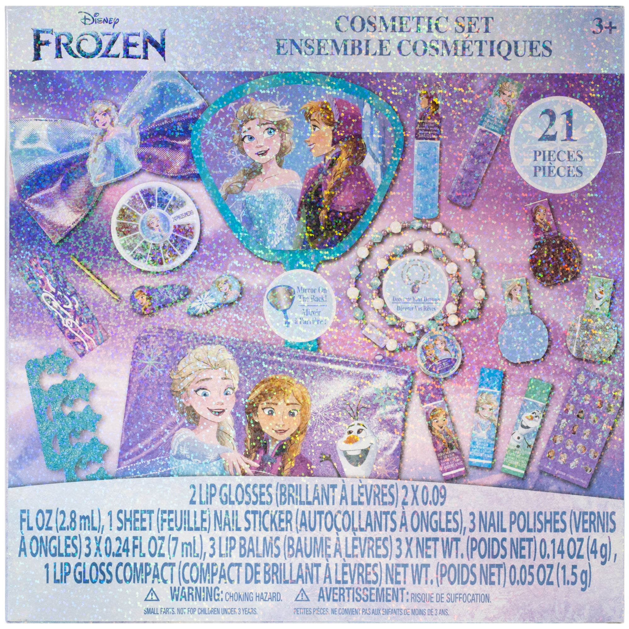 Disney  Frozen Adventure Lip & Face Tin Coffret de maquillage - Coffret de maquillage  Disney la Reine des Neiges - 11 Unités 