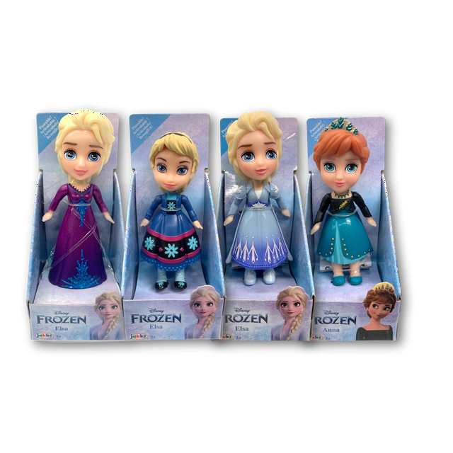 Disney Frozen Mini Anna & Elsa Poseable 3.5" Doll Figure Set of 4 Value