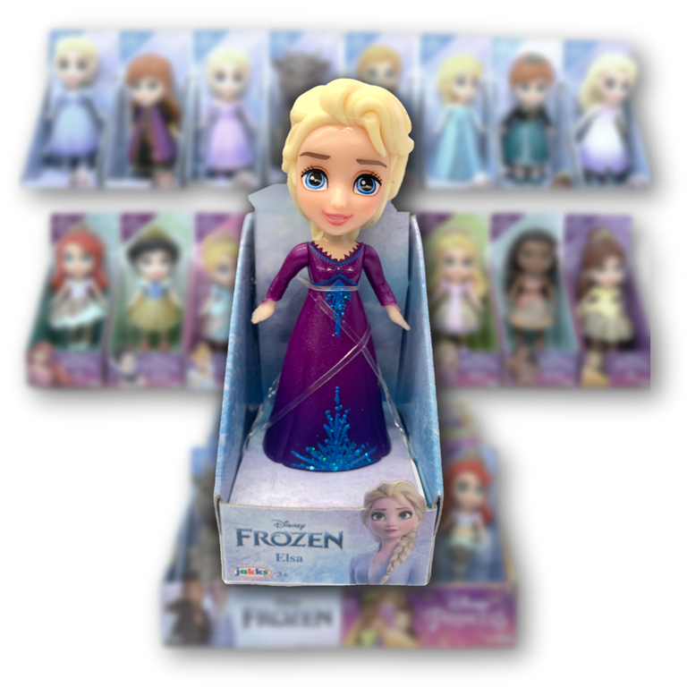 Disney Frozen Mini Poseable 3.5 Doll Snow Queen ELSA wearing Purple Dress  Packed in Clear Display Box 