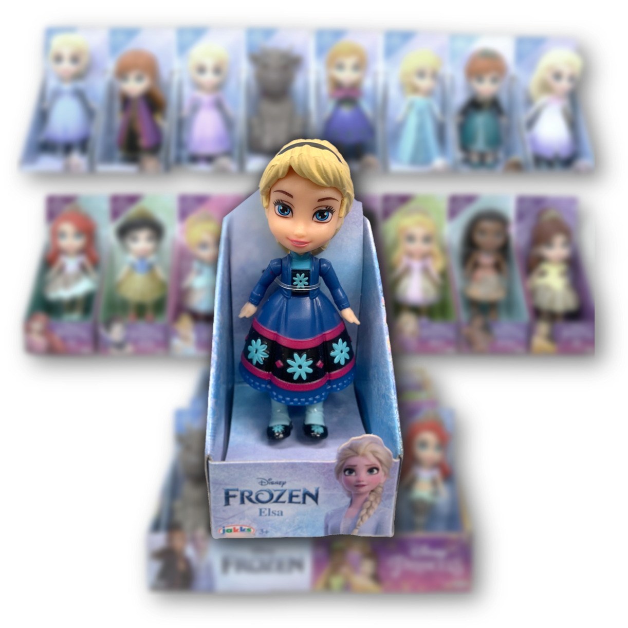  Disney Princess Poseable Elsa Movie Dress Mini Toddler Glitter  Frozen Doll 3 : Toys & Games