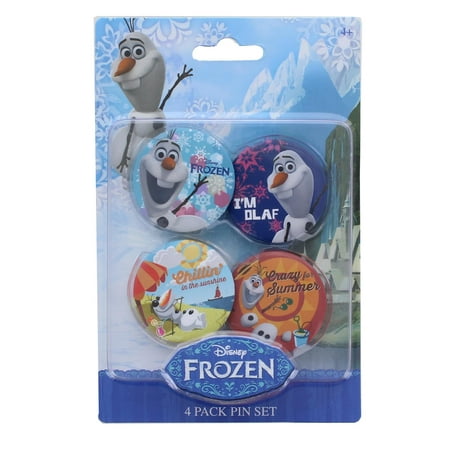 Disney Frozen Olaf 1.25 Inch Collectible Button Pins | Set of 4