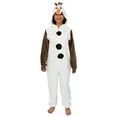 thumbnail image 1 of Disney Frozen Olaf Adult Cosplay Costume Plush Pajama One-Piece Union Suit, 1 of 4