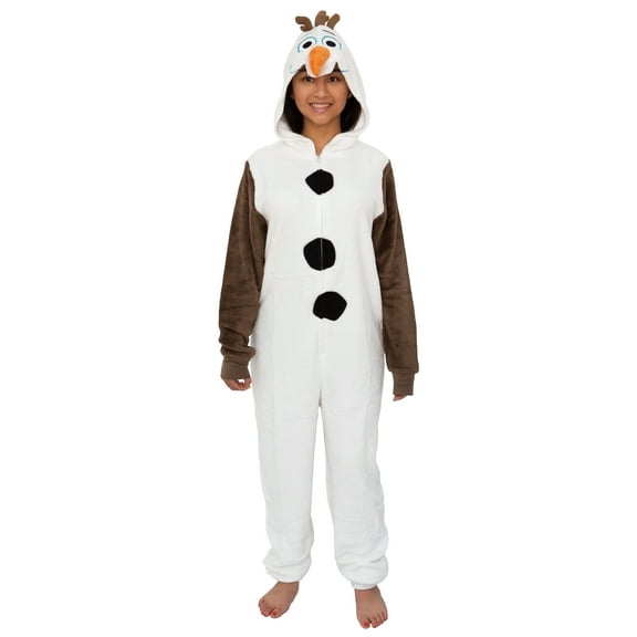 Disney Frozen Olaf Adult Cosplay Costume Plush Pajama One-Piece Union Suit