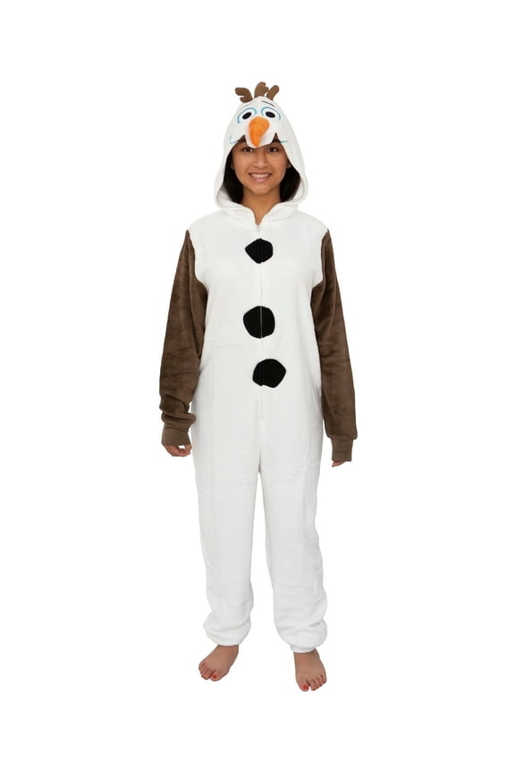 Disney Frozen Olaf Adult Cosplay Costume Plush Pajama One-Piece Union Suit
