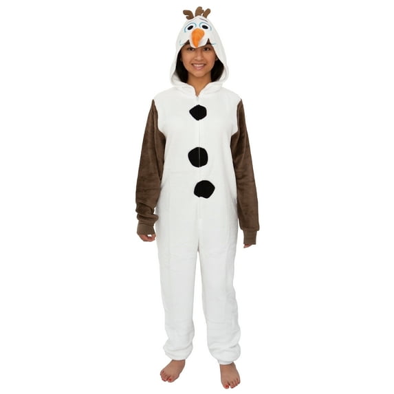 Disney Frozen Olaf Adult Cosplay Costume Plush Pajama One-Piece Union Suit