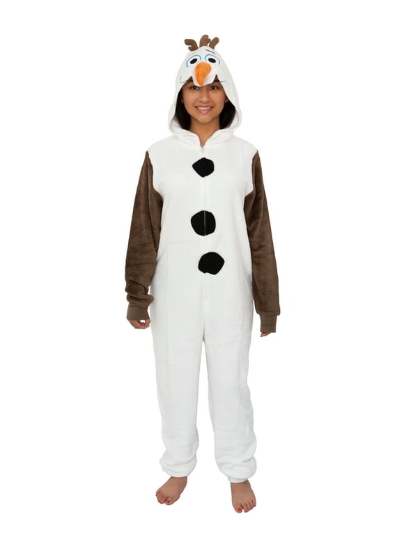 Disney Frozen Olaf Adult Cosplay Costume Plush Pajama One-Piece Union Suit