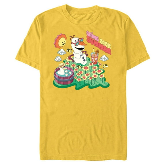 Disney Frozen Olaf Bring Back Summer - Short Sleeve Blended T-Shirt for Adults - Customized-Yellow