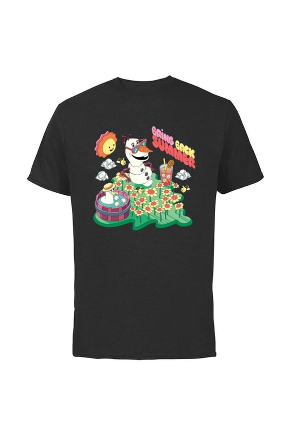 Frozen Olaf Bring Back Summer - Short Sleeve Cotton T-Shirt for Adults - Customized-Black