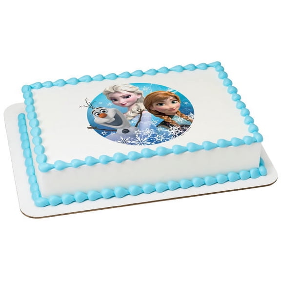 Disney Frozen Olaf, Elsa & Anna Image Cake