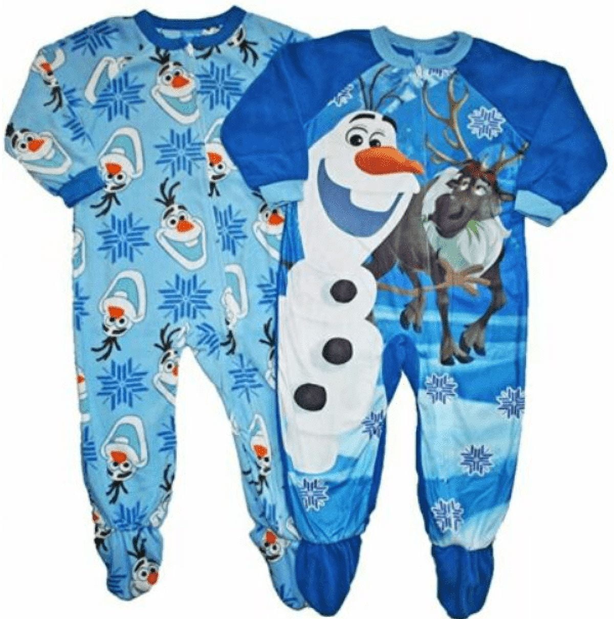 Disney Frozen Olaf Fleece Footed Pajama Set Toddler Walmart