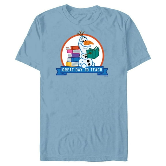 Disney Frozen Olaf Great Day to Teach National Teacher’s Day - Short Sleeve Blended T-Shirt for Adults - Customized-Ocean Blue