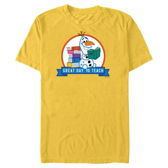 Disney Frozen Olaf Great Day to Teach National Teacher’s Day - Short Sleeve Blended T-Shirt for Adults - Customized-Yellow
