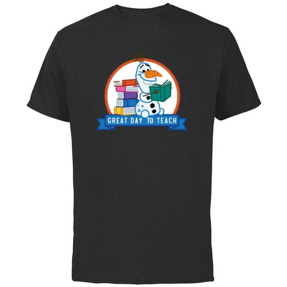 Disney Frozen Olaf Great Day to Teach National Teacher’s Day - Short Sleeve Cotton T-Shirt for Adults - Customized-Black