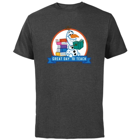 Disney Frozen Olaf Great Day to Teach National Teacher’s Day - Short Sleeve Cotton T-Shirt for Adults - Customized-Charcoal