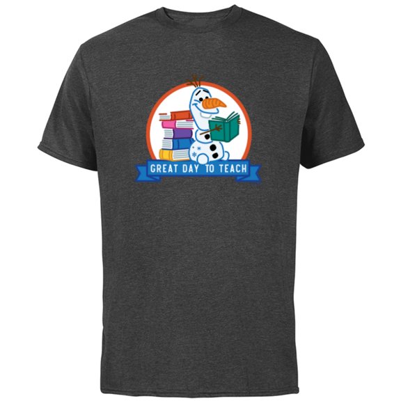 Disney Frozen Olaf Great Day to Teach National Teacher’s Day - Short Sleeve Cotton T-Shirt for Adults - Customized-Charcoal