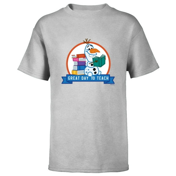 Disney Frozen Olaf Great Day to Teach National Teacher’s Day - Short Sleeve T-Shirt for Kids - Customized-Athletic Heather