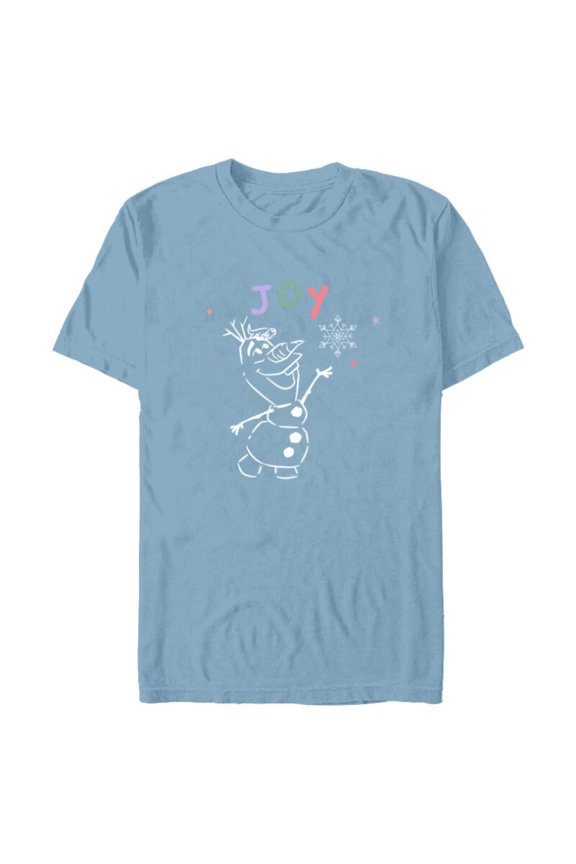 Frozen Olaf Holiday Joy - Short Sleeve Blended T-Shirt for Adults - Customized-Ocean Blue