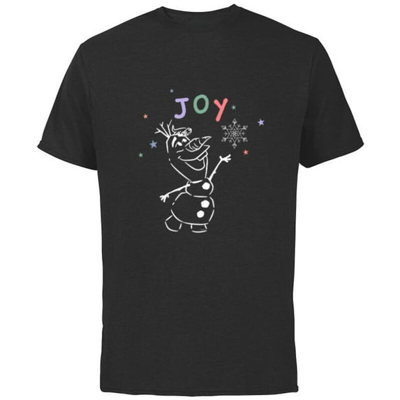 Disney Frozen Olaf Holiday Joy - Short Sleeve Cotton T-Shirt for Adults - Customized-Black