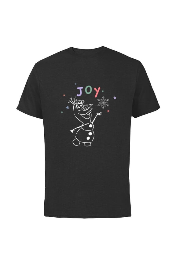 Frozen Olaf Holiday Joy - Short Sleeve Cotton T-Shirt for Adults - Customized-Black