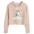 thumbnail image 1 of Disney Frozen - Olaf It's My Birthday - Juniors Cropped Pullover Hoodie, 1 of 4
